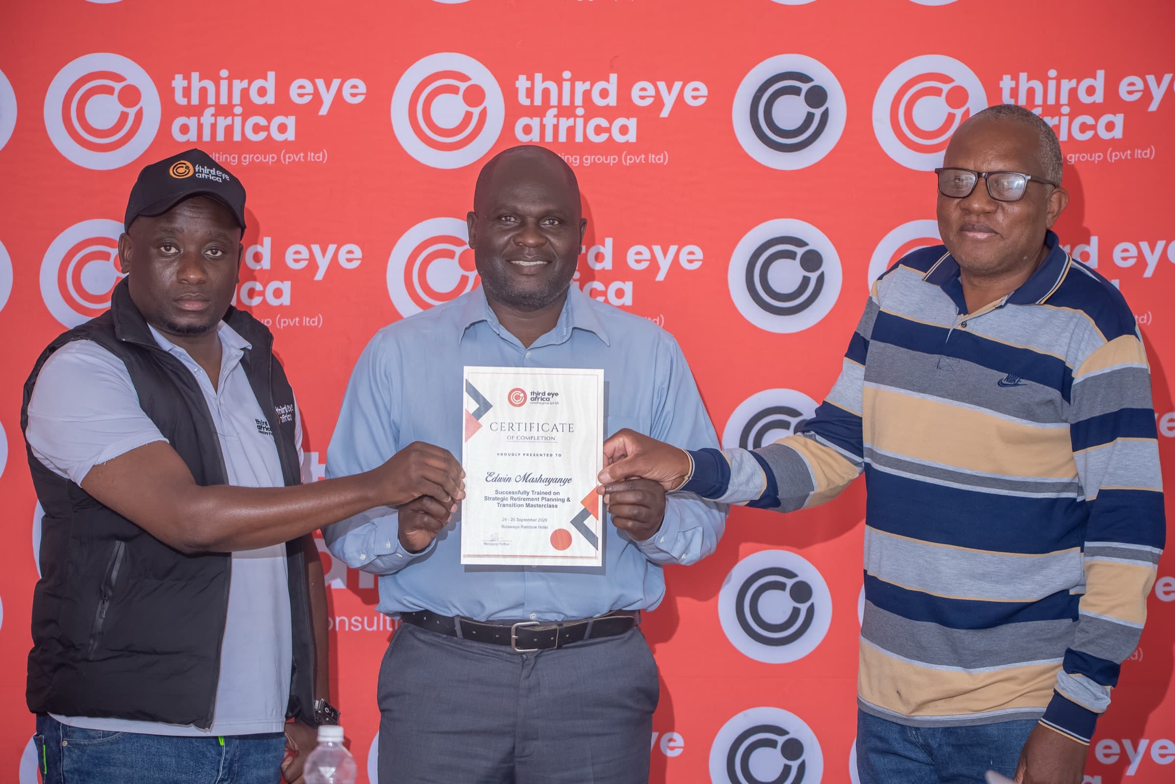 A participant receiving a certificate of completion